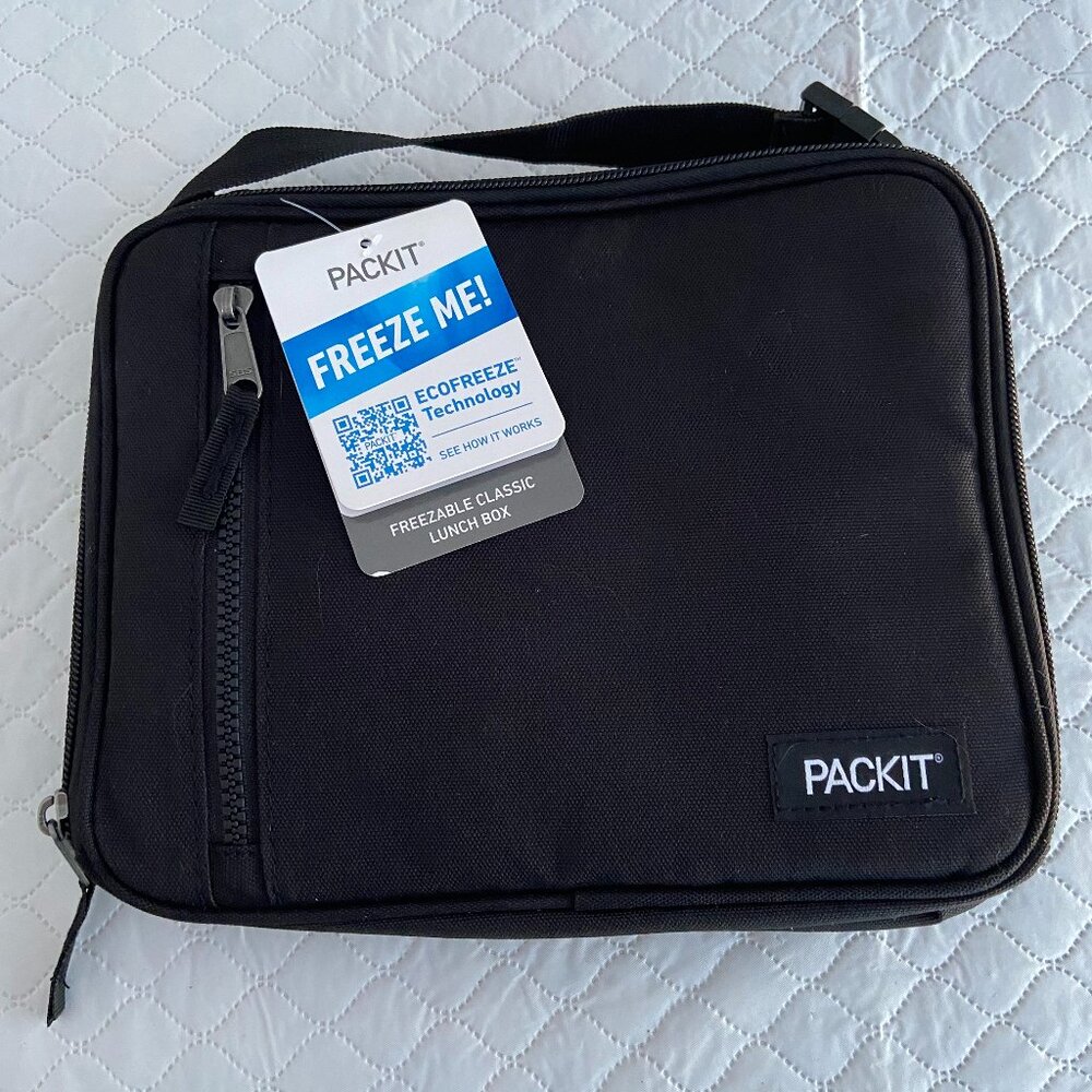 NWT PackIt Freezable Classic Lunch Box, Black, Built with EcoFreeze® Technology